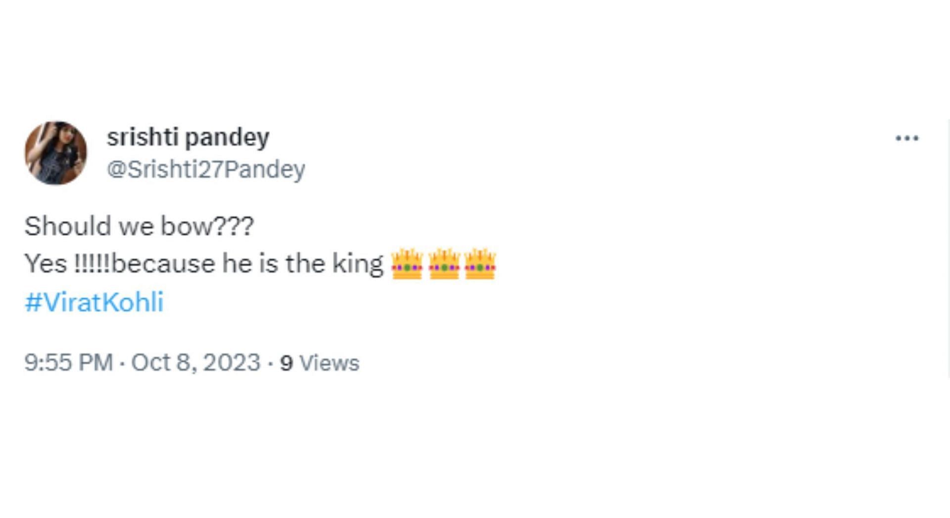 https://twitter.com/Srishti27Pandey/status/1711055208841990329